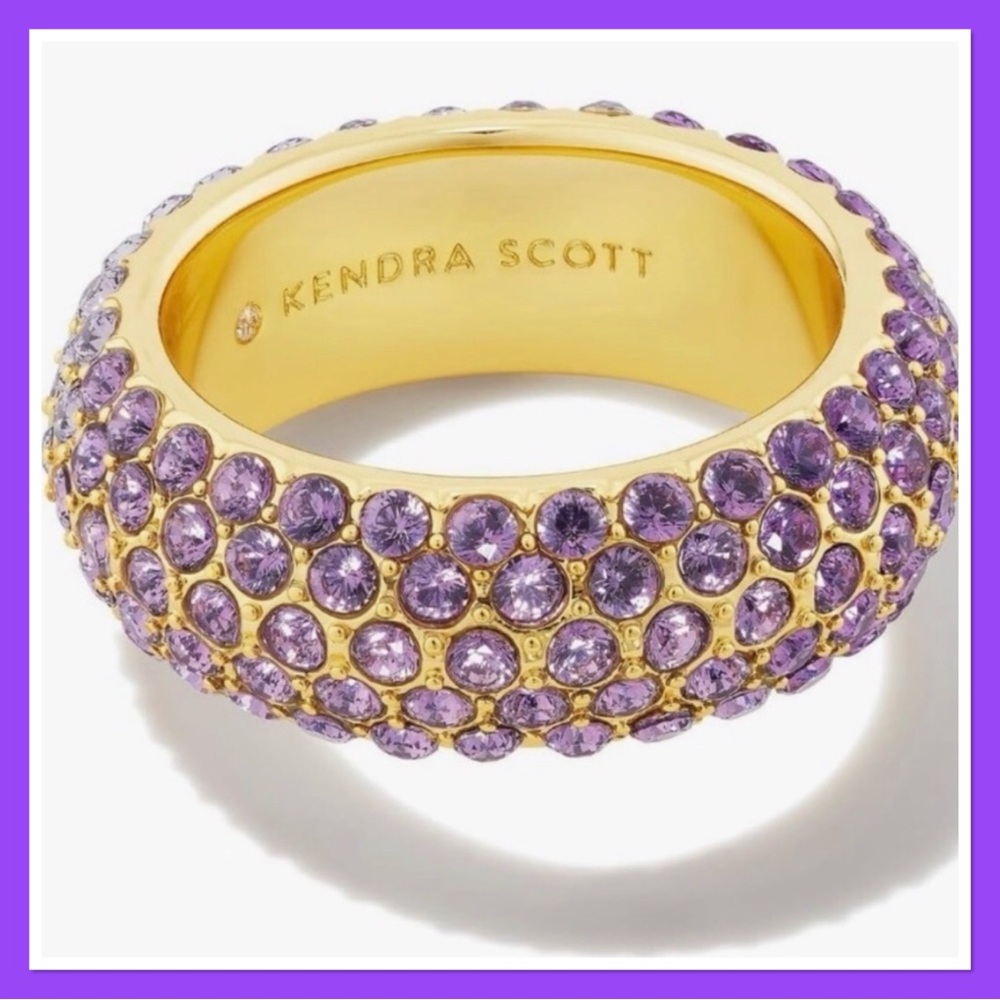 Kendra Scott Gold Pavé Ring Ombré Purple crystals Ring